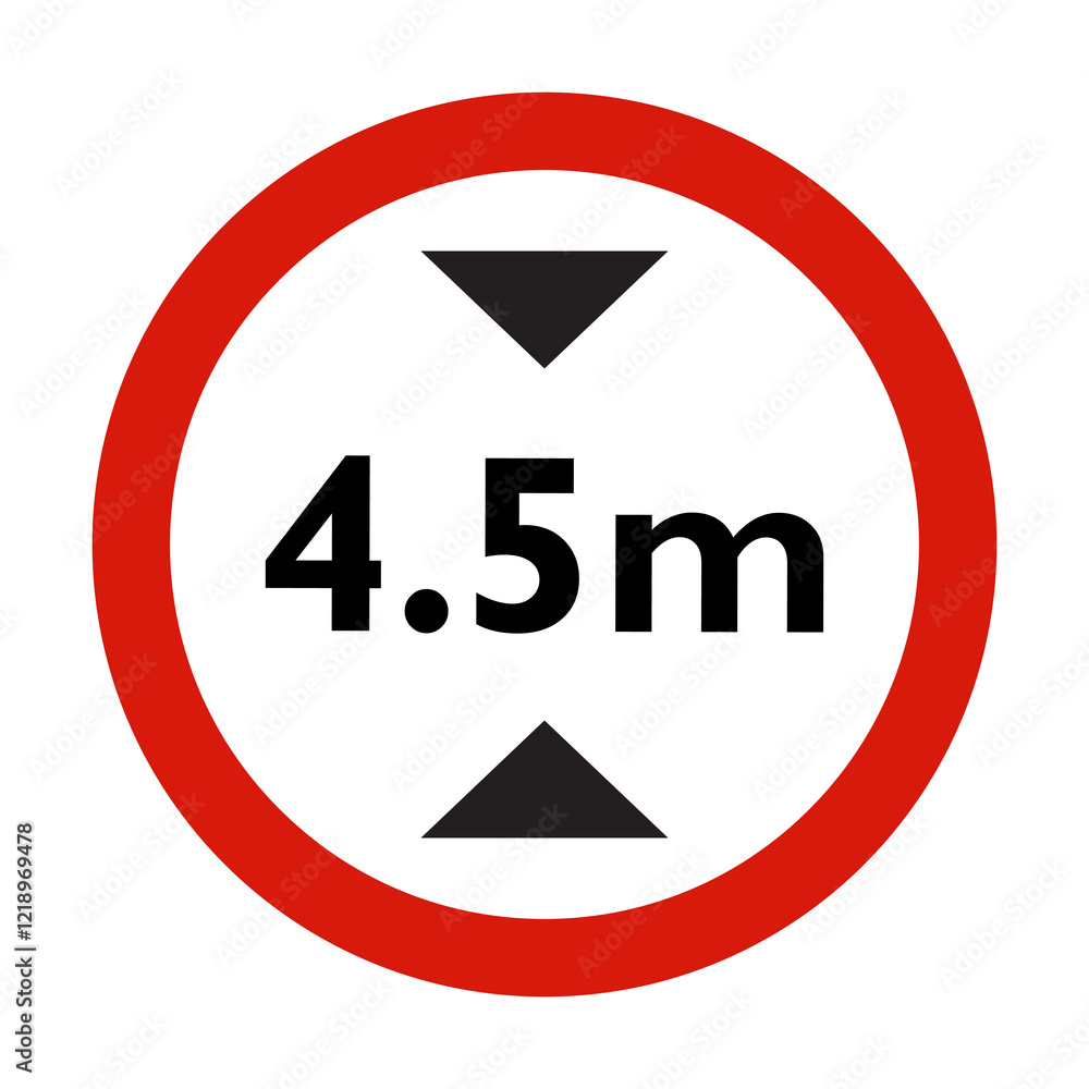 4.5 m height limit sign vector illustration 4.5 m height limit sign vector illustration