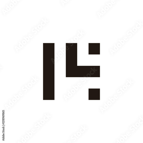 Letter ML squares geometric symbol simple logo vector