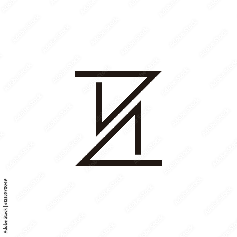 letter z N square geometric symbol simple logo vector letter z N square geometric symbol simple logo vector