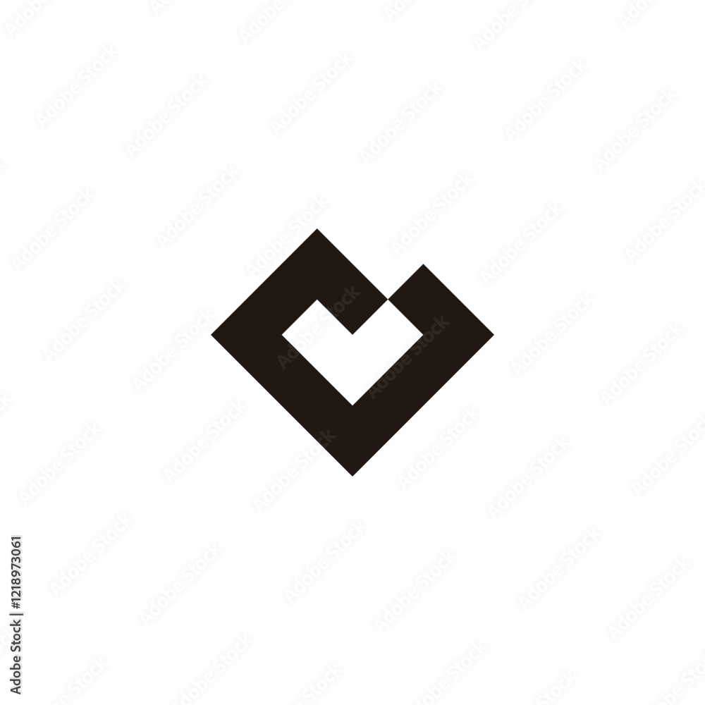 Letter C heart, square geometric symbol simple logo vector Letter C heart, square geometric symbol simple logo vector