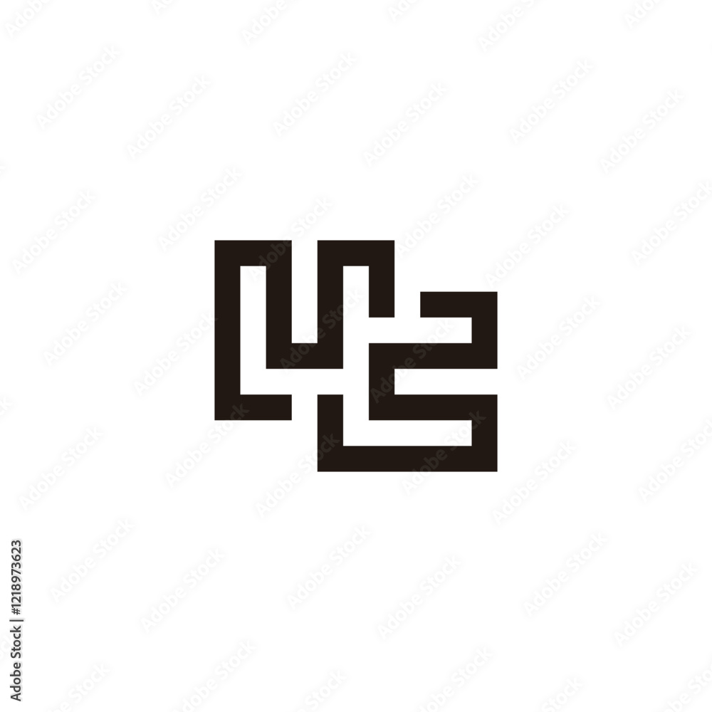 Letter UC square geometric symbol simple logo vector Letter UC square geometric symbol simple logo vector