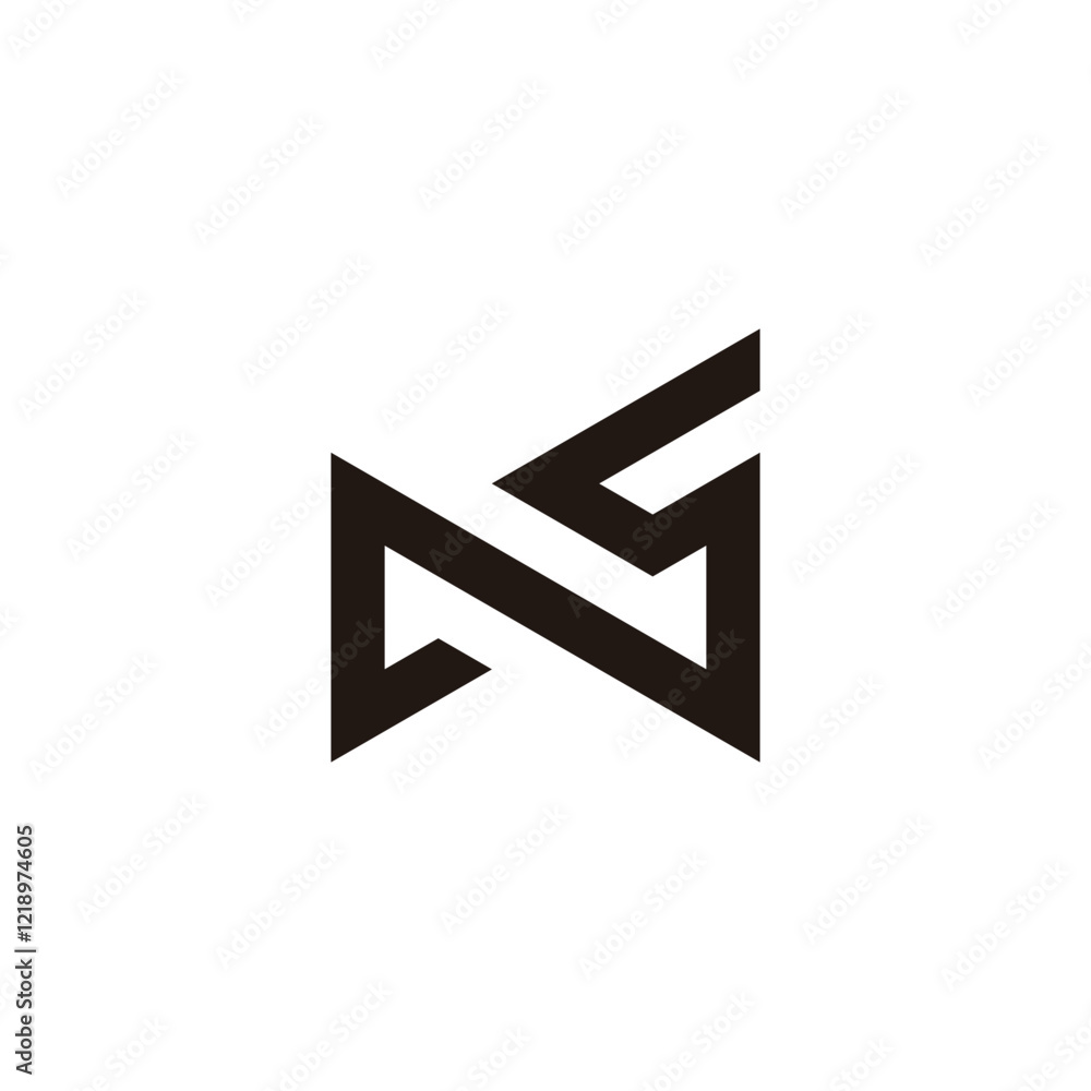 Letter NS triangle geometric symbol simple logo vector Letter NS triangle geometric symbol simple logo vector