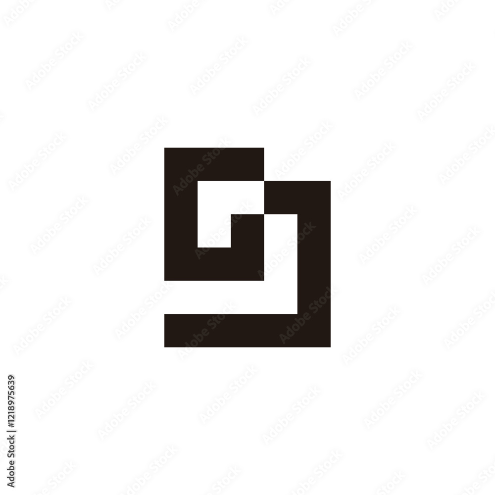 Letter GJ square geometric symbol simple logo vector Letter GJ square geometric symbol simple logo vector
