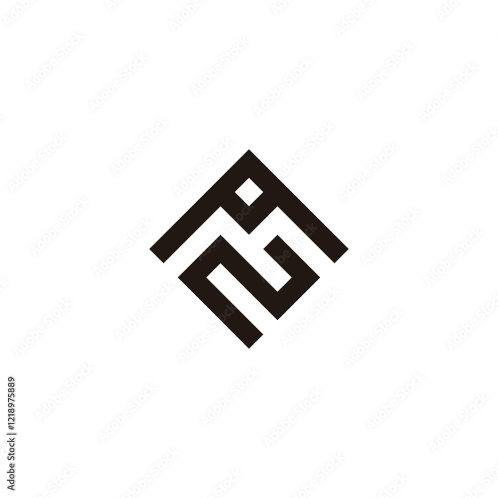 Letter A and N square geometric symbol simple logo vector Letter A and N square geometric symbol simple logo vector