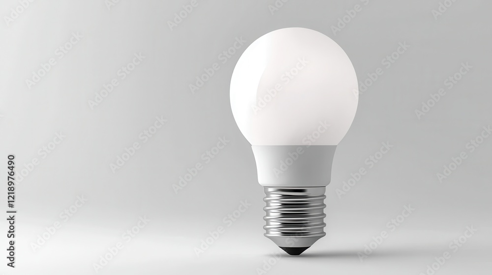 A smart LED bulb with a white isolated background, showcasing its modern design A smart LED bulb with a white isolated background, showcasing its modern design