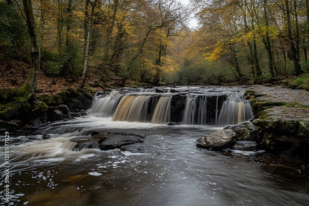 Fototapeta premium waterfall in the forest , Generative AI 