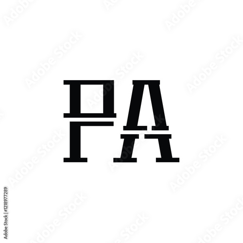 PA monogram logo design letter text name symbol monochrome logotype alphabet character simple logo photo