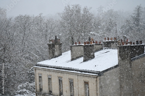 toits parisiens neige photo