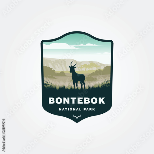 Bontebok National Park features a scenic antelope silhouette. canada national park logo