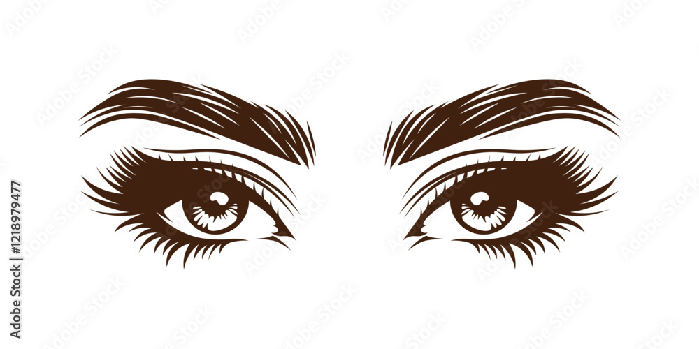 Women eyes design vector illustration. Female beautiful eyes isolated on white background