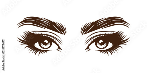 Women eyes design vector illustration. Female beautiful eyes isolated on white background