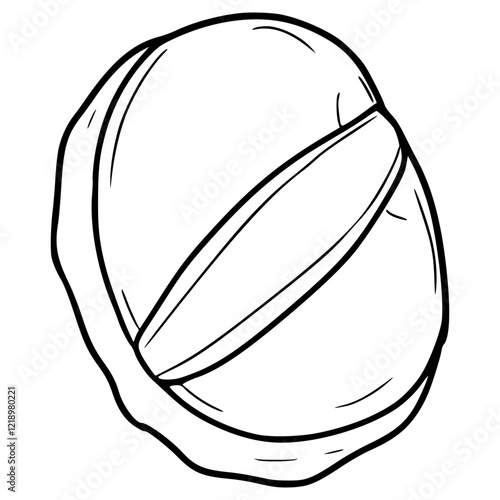 powder puff illustration hand drawn outline vector