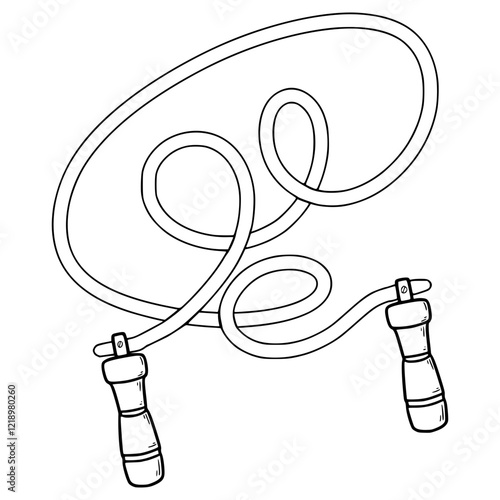 skipping rope illustration hand drawn outline vector