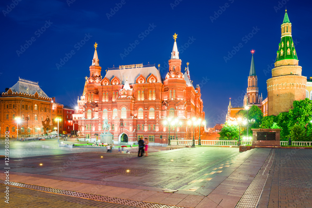 Fototapeta premium Manezhnaya Square and the National Historical Museum of Russia. Moscow