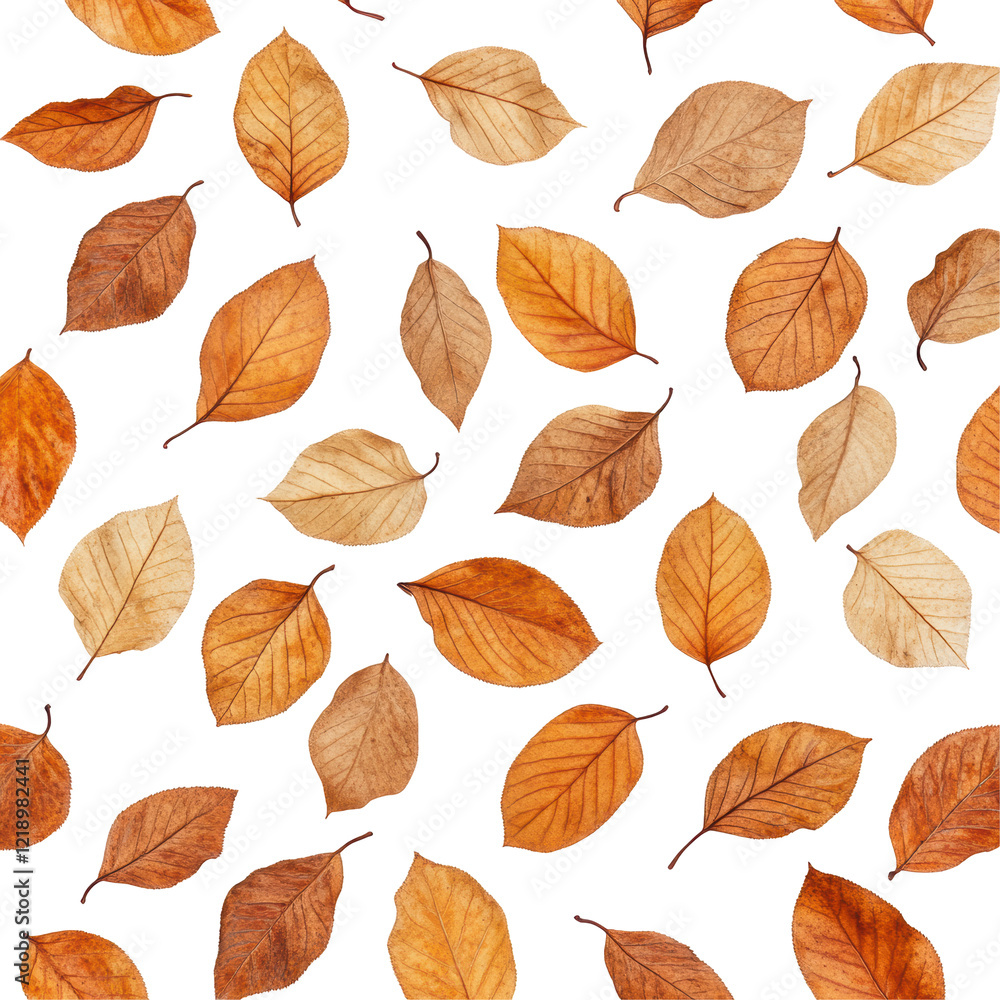 Isolated Fall Leaves Pattern Isolated Fall Leaves Pattern