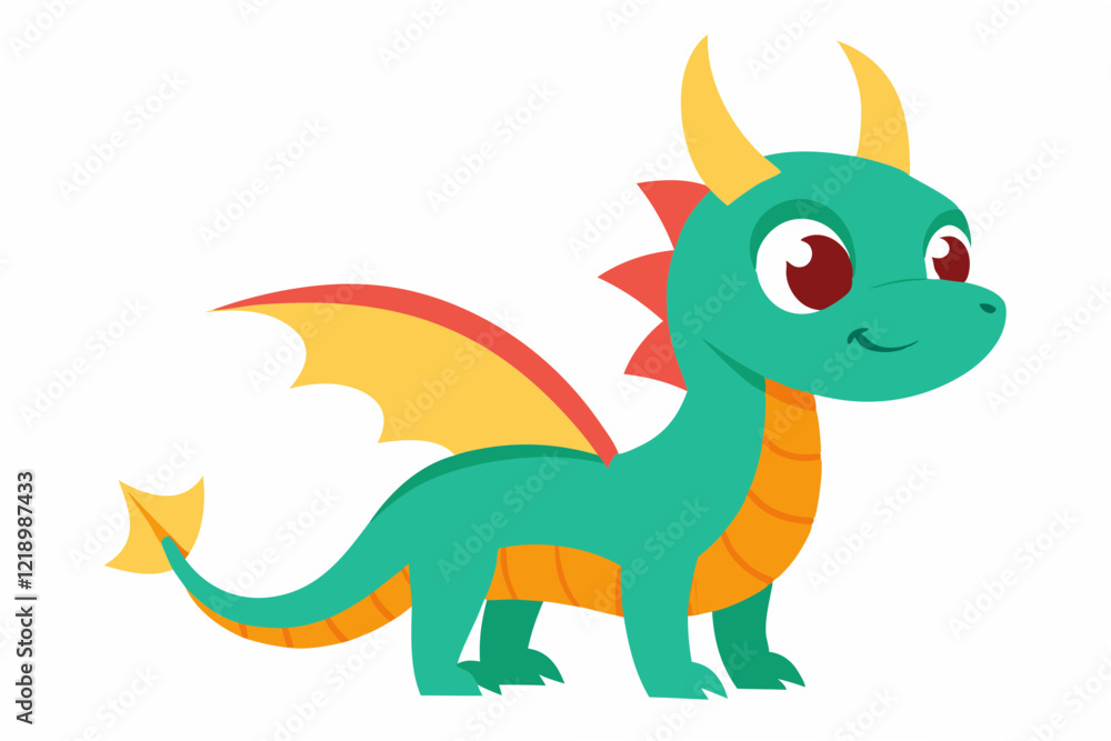 Obraz premium green dragon cartoon