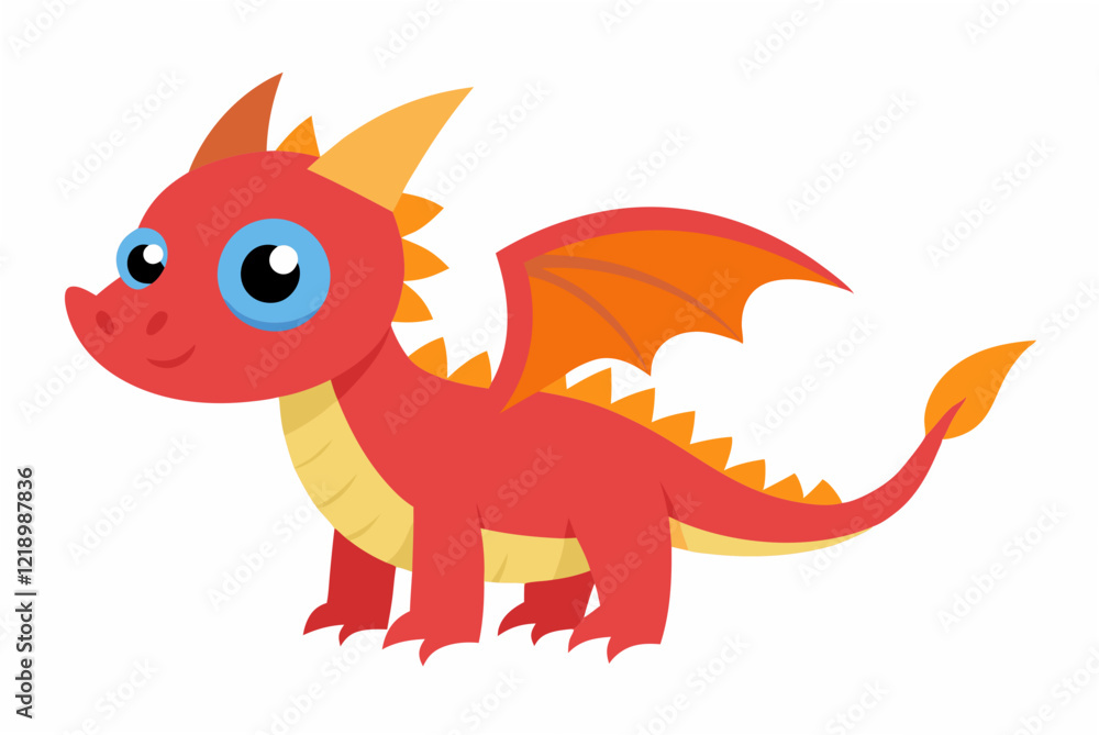 Fototapeta premium red dragon cartoon