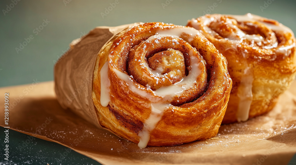 Fototapeta premium Freshly baked cinnamon roll