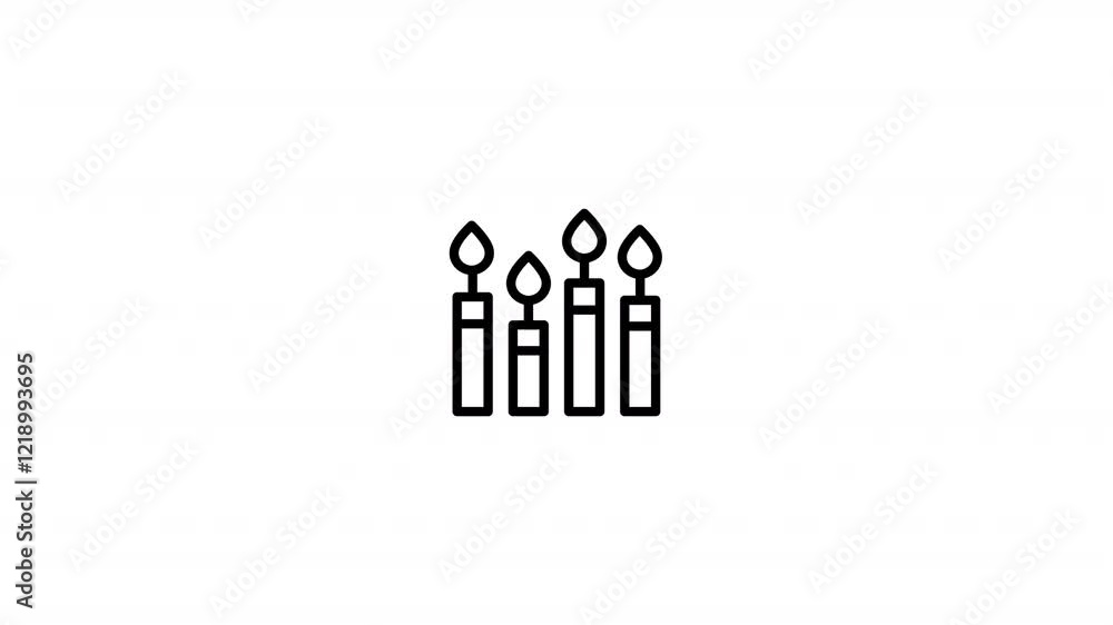 Candles Animated Icon With Alpha Candles Animated Icon With Alpha