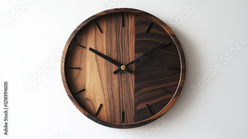 Wallpaper Mural A modern wall clock with a minimalist design, on a white isolated background Torontodigital.ca