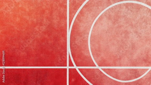 Obraz na płótnie Red basketball court markings overhead view. w salonie