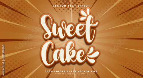 Sweet Cake editable text effect Template Suitable for Cartoon style Theme