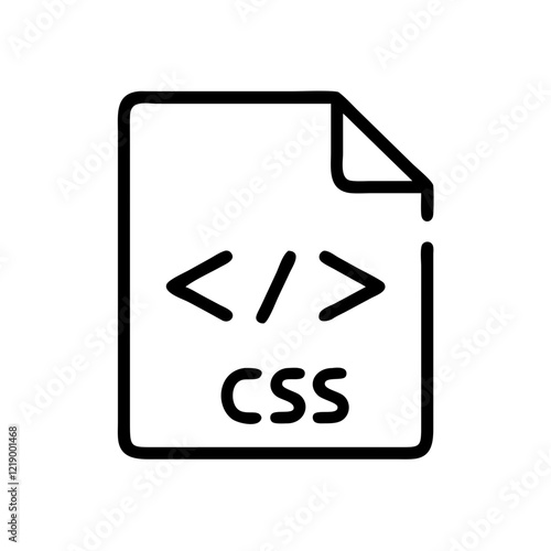 Simple black vector CSS file icon for web design and development use