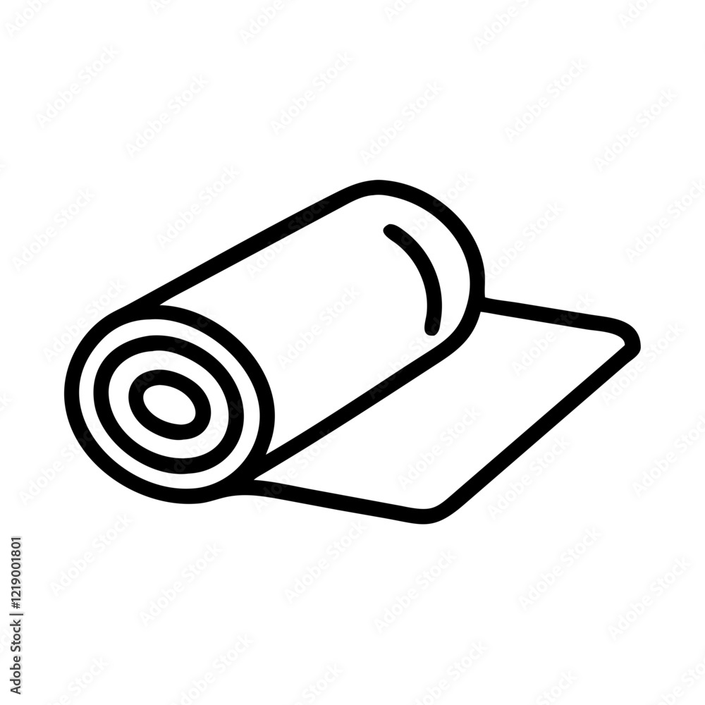 simple black rolled-up yoga mat icon simple black rolled-up yoga mat icon