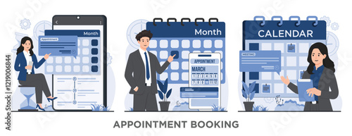 appointment booking concept and efficient time management schedule on calendar business planning