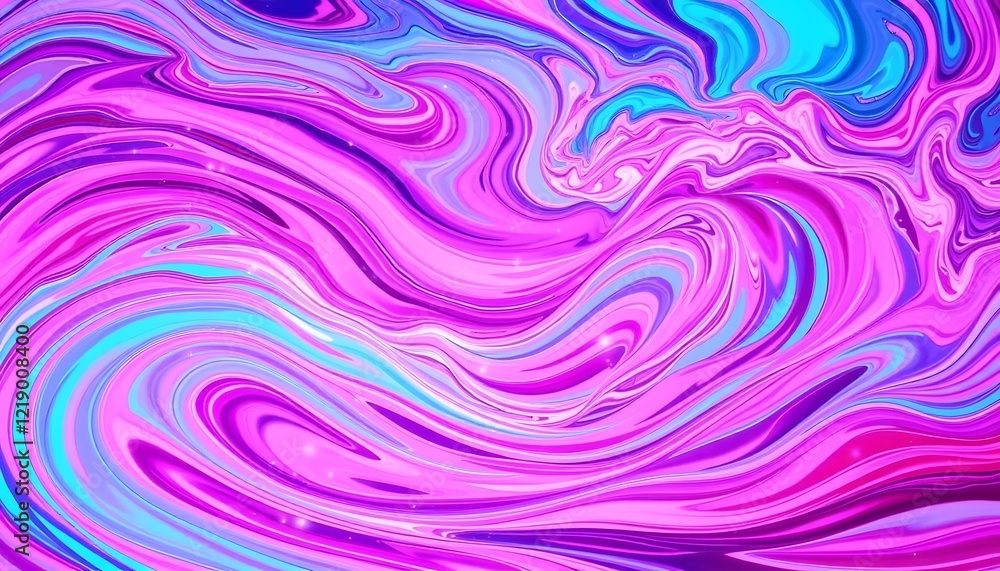 Obraz premium Abstract Swirls of Vivid Hues: A Psychedelic Masterpiece