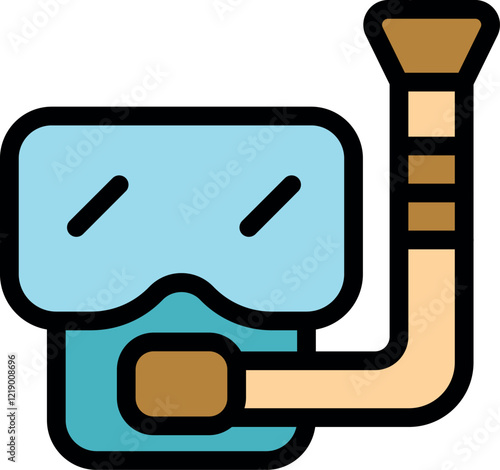 Cartoon style diving mask and snorkel, essential gear for exploring the underwater world
