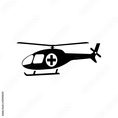 Medical helicopter icon vector illustration design on white background.