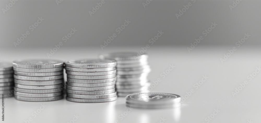silver coin stacks money saving asset economy currency investment mint silver coin stacks money saving asset economy currency investment mint