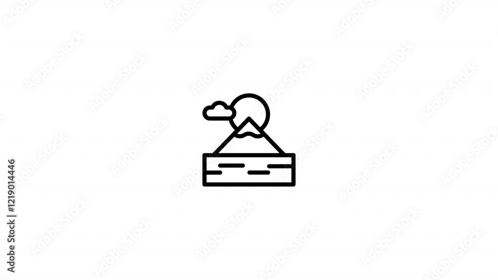 : sea and mountain Animated Icon With Alpha : sea and mountain Animated Icon With Alpha