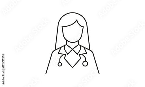 Doctor outline icon isolated on transparent background flat vector illustration. EPS 10