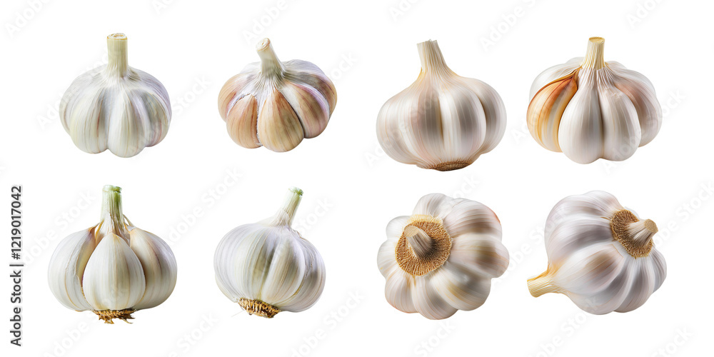 Fresh Garlic Bulbs, PNG collection, set bundle, isolate on transparent or white background Fresh Garlic Bulbs, PNG collection, set bundle, isolate on transparent or white background