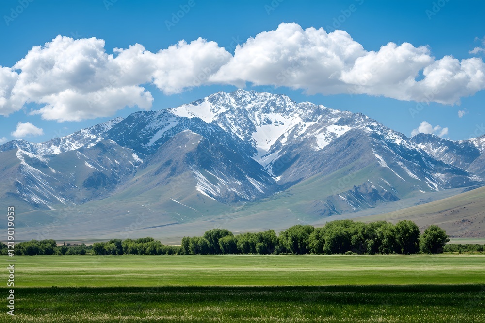 Naklejka premium A mysterious and wonderful mountain scenery, Generative AI