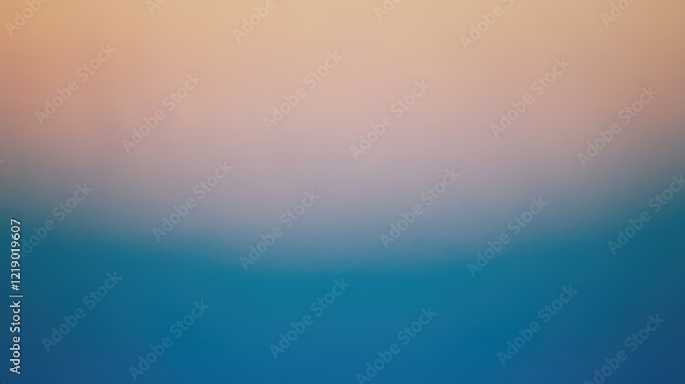 Fototapeta premium A smooth gradient transitioning from soft peach to tranquil blue tones, evoking a peaceful atmosphere and a sense of calm.