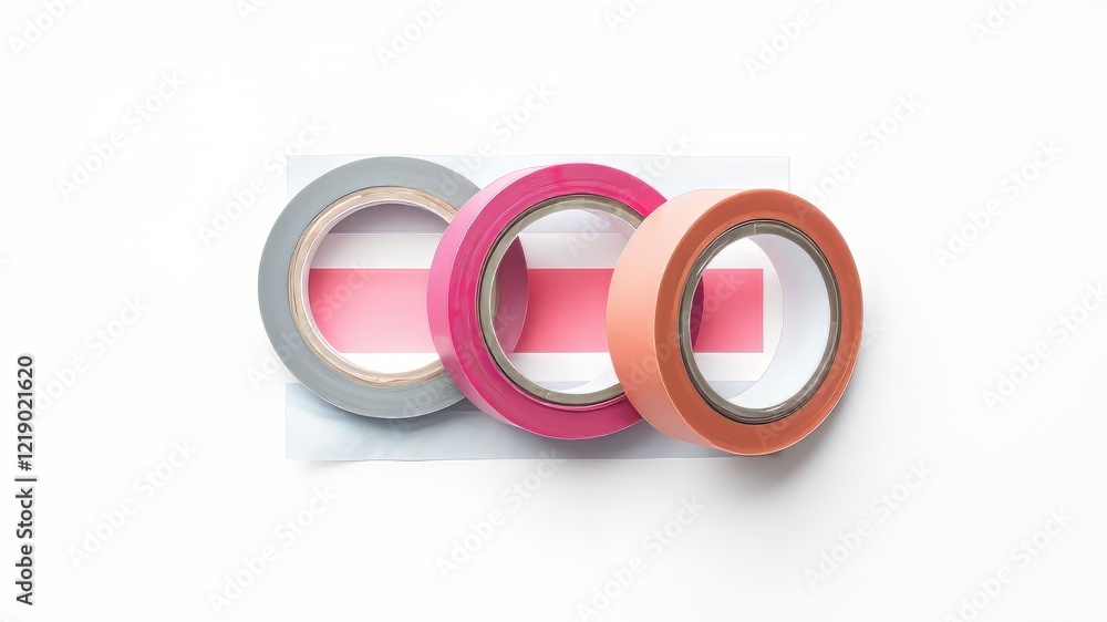 Obraz premium Colorful Masking Tape Rolls - Blank Adhesive Tape Set