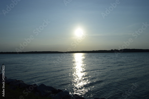 sunset over the lake