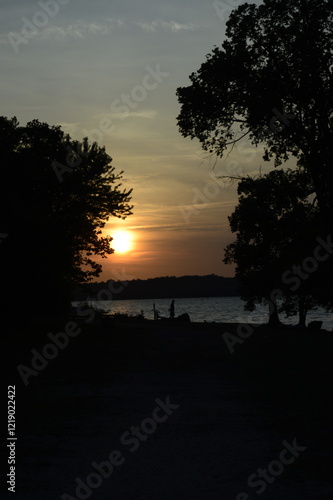 sunset over the river