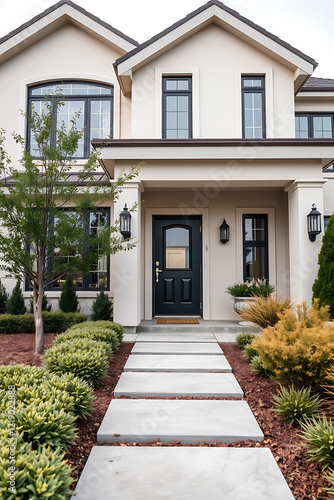 Wallpaper Mural Luxury Modern Home Exterior: Dream House Design and Architecture. Contemporary Residential Property with Landscaping Torontodigital.ca