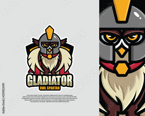 Spartan owl logo Cartoon vector illustration