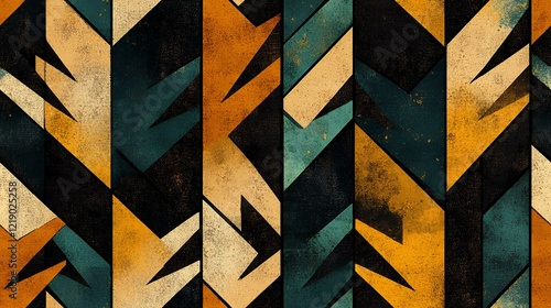 Wallpaper Mural Abstract geometric pattern, textured design, autumnal colors, seamless background for textile, website, or print Torontodigital.ca