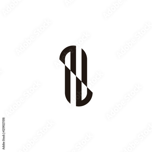 Letter N truncated geometric symbol simple logo vector