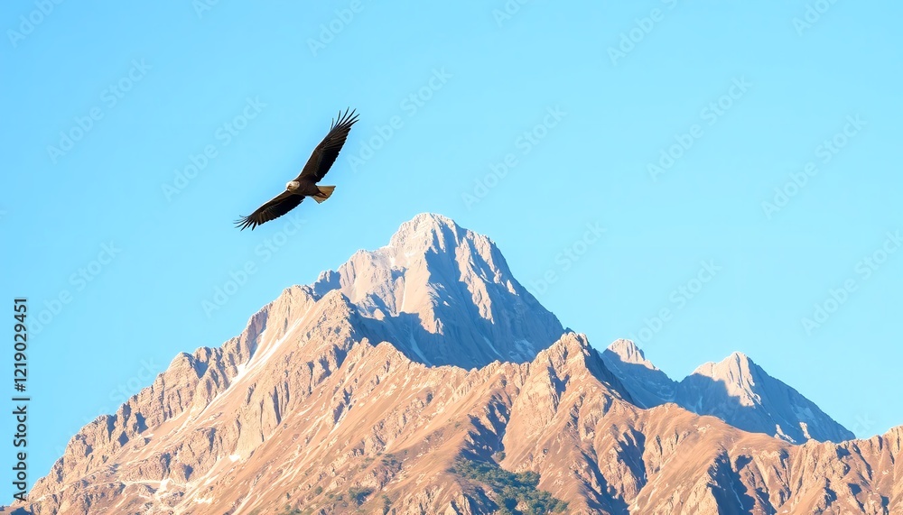 Majestic Eagle Soaring High Above Rugged Mountain Peaks Clear Blue Sky Dramatic Nature Photography Wildlife Scene Breathtaking View Powerful Bird Majestic Eagle Soaring High Above Rugged Mountain Peaks Clear Blue Sky Dramatic Nature Photography Wildlife Scene Breathtaking View Powerful Bird