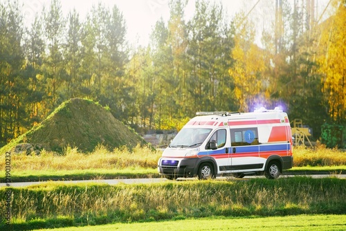 Wallpaper Mural Medical transport vehicle rushing to accident site Torontodigital.ca