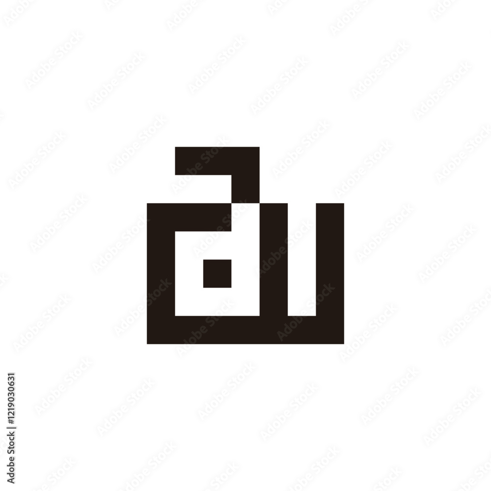 Letter aW square geometric symbol simple logo vector Letter aW square geometric symbol simple logo vector