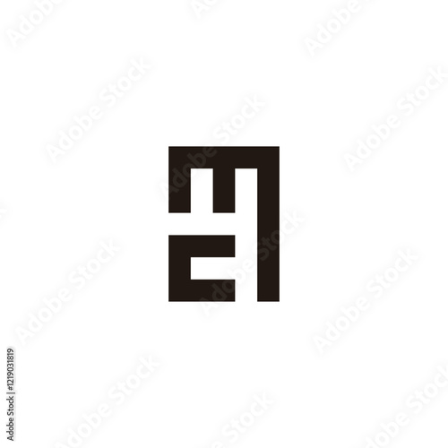 Letter cm square, geometric symbol simple logo vector