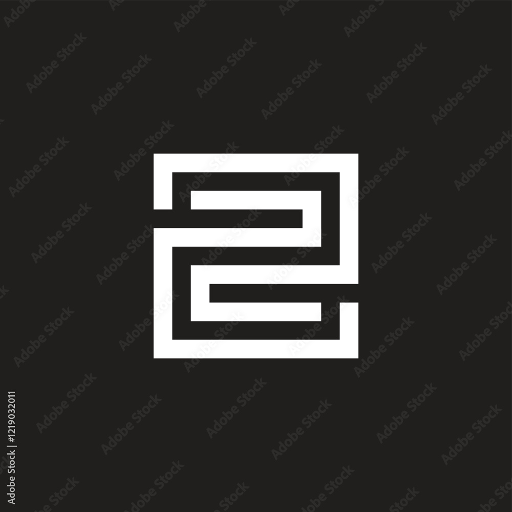 Number 2 double, square unique geometric symbol simple logo vector Number 2 double, square unique geometric symbol simple logo vector
